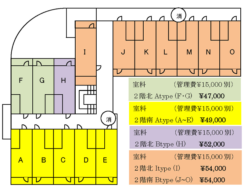 2階平面図・室料